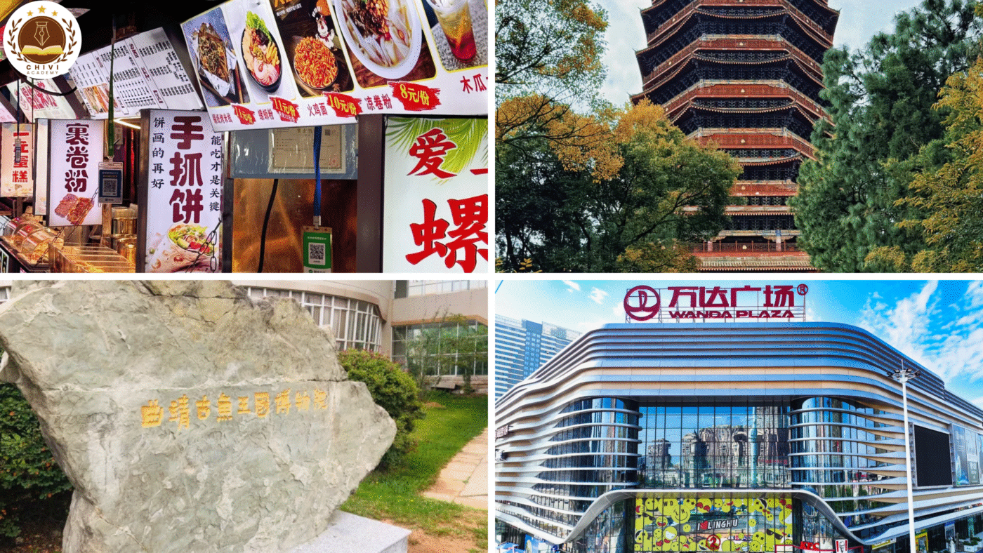 Chợ đêm Ngoại Than - Núi Liễu Khoát - Bảo tàng Cổ Ngư - Quảng trường Wanda Plaza