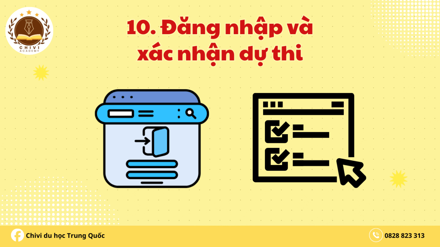 Đăng nhập và xác nhận dự thi