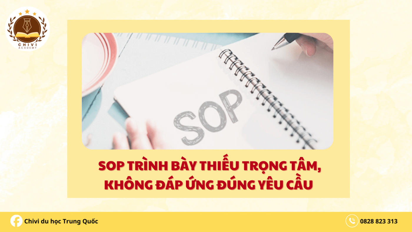 SOP trình bày thiếu trọng tâm, không đáp ứng đúng yêu cầu