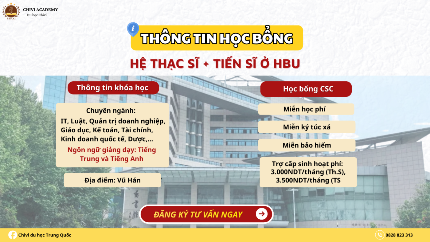 Chương trình Học bổng Chính phủ Trung Quốc tại Đại học Hồ Bắc
