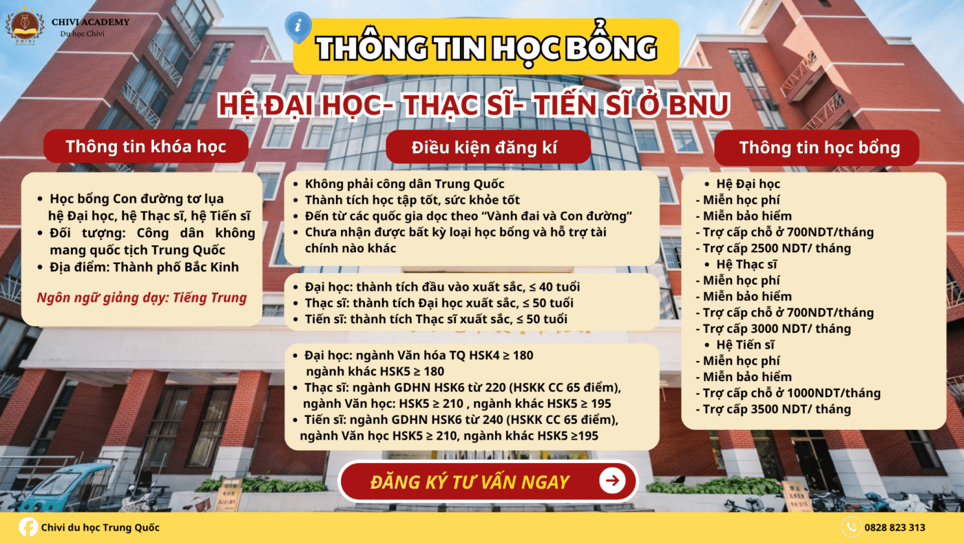Chương trình Học bổng trường của Trường Đại học Sư Phạm Bắc Kinh