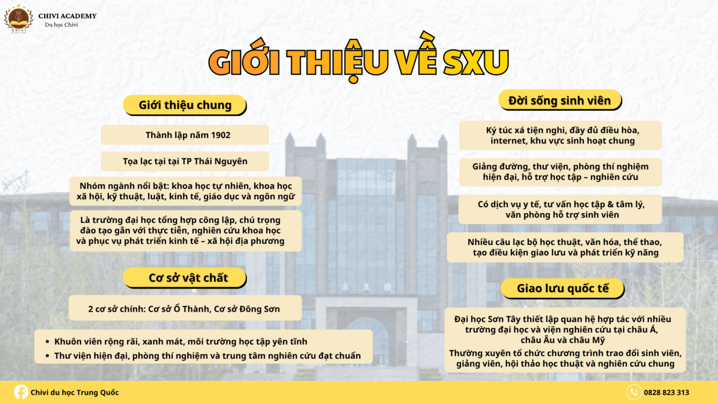 Chương trình học bổng của Đại học Sơn Tây