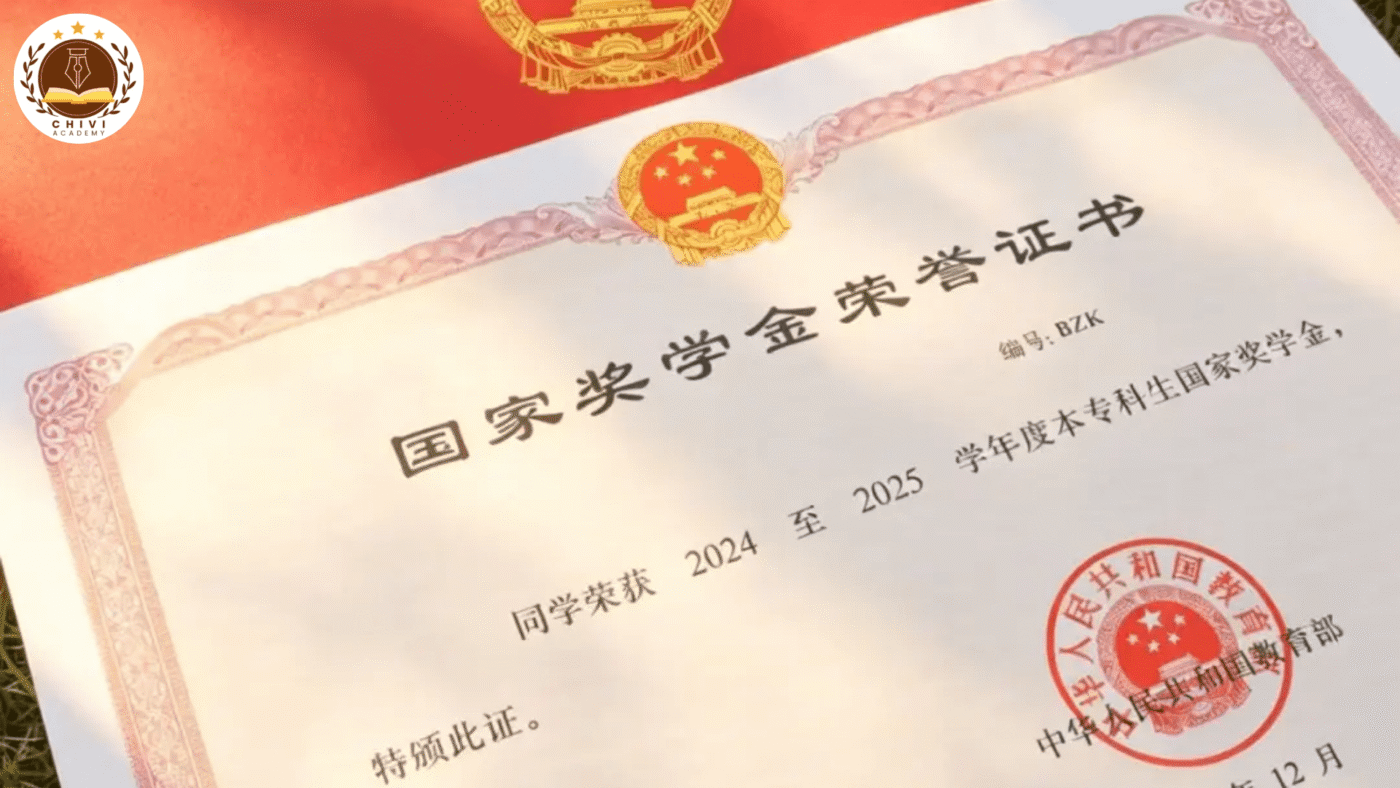 Giấy chứng nhận học bổng Đại học Trung Quốc