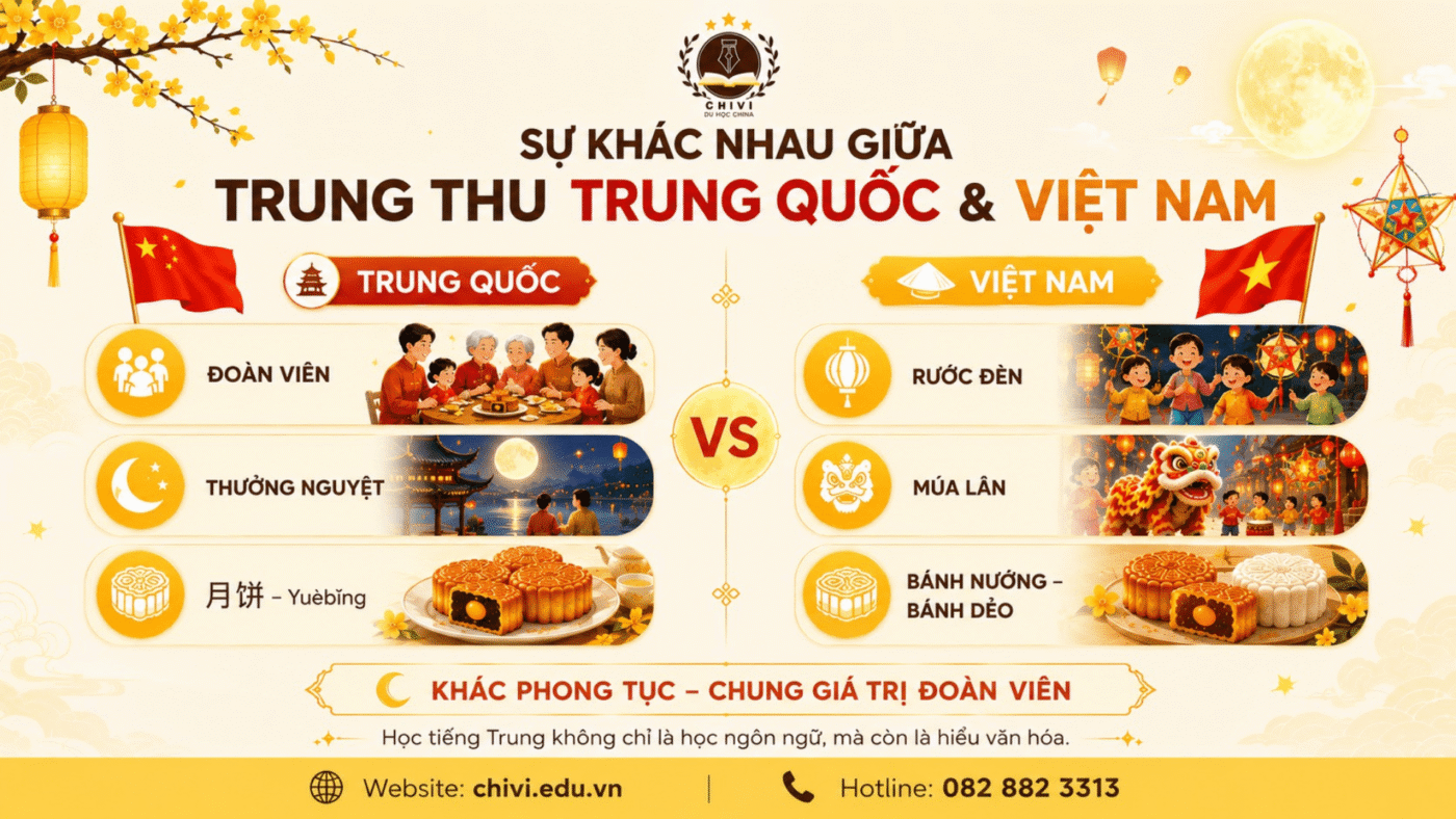 Sự khác nhau giữa Trung thu ở Trung Quốc và Việt Nam